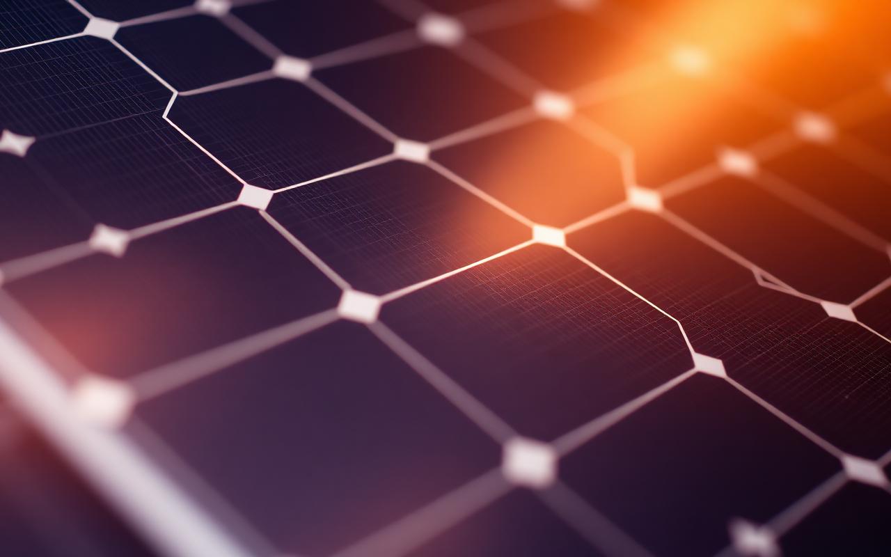 Macro view of a flexible solar panel